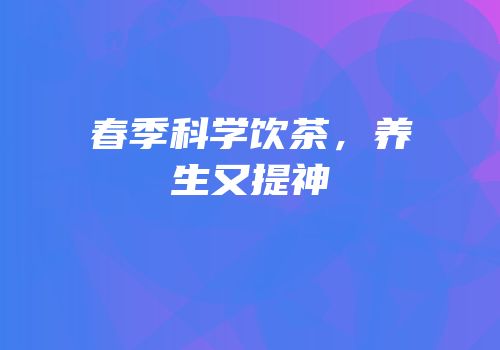 春季科学饮茶，养生又提神