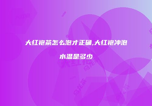 大红袍茶怎么泡才正确,大红袍冲泡水温是多少