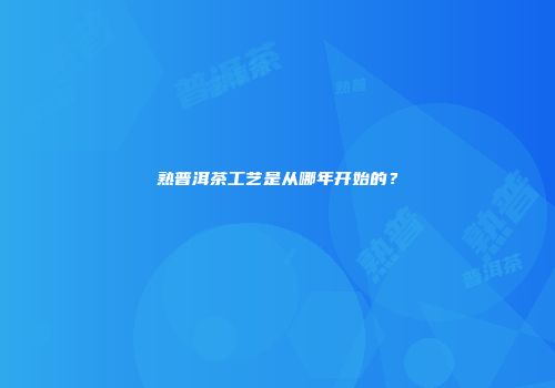 熟普洱茶工艺是从哪年开始的？
