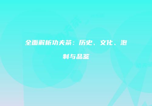 全面解析功夫茶：历史、文化、泡制与品鉴