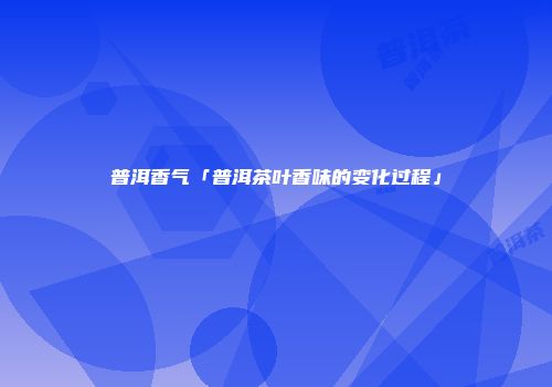 普洱香气「普洱茶叶香味的变化过程」