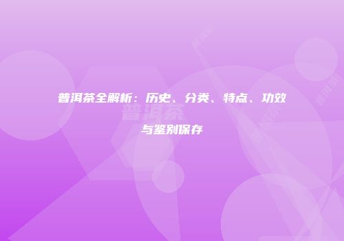 普洱茶全解析：历史、分类、特点、功效与鉴别保存