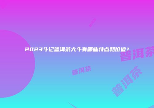 2023斗记普洱茶大斗有哪些特点和价值？