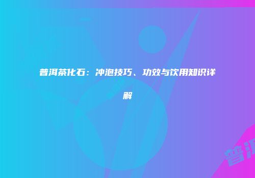 普洱茶化石：冲泡技巧、功效与饮用知识详解