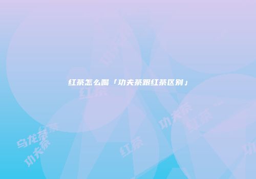 红茶怎么喝「功夫茶跟红茶区别」