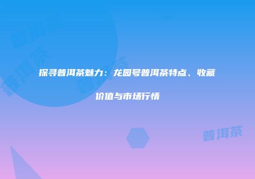 探寻普洱茶魅力：龙园号普洱茶特点、收藏价值与市场行情