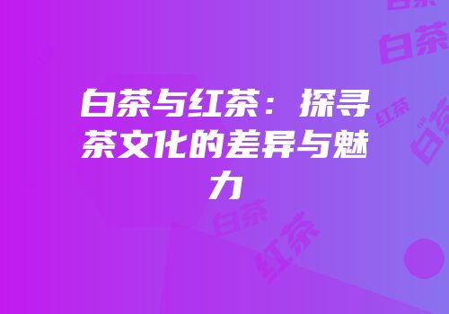 白茶与红茶：探寻茶文化的差异与魅力