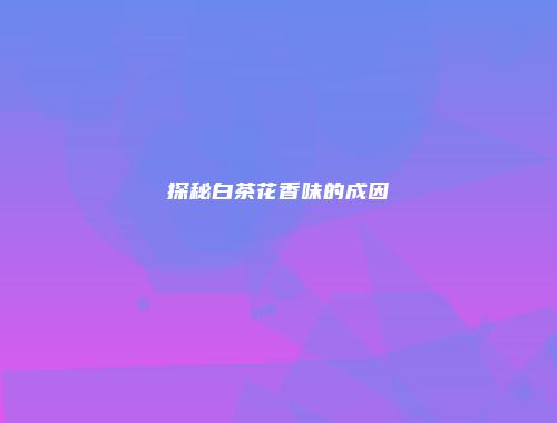探秘白茶花香味的成因