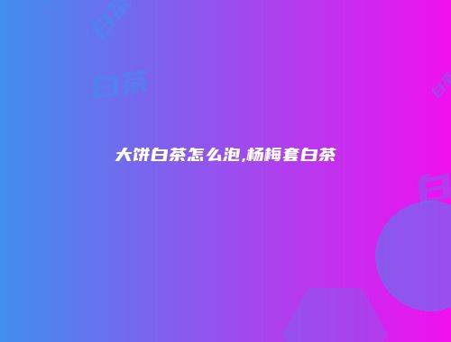 大饼白茶怎么泡,杨梅套白茶