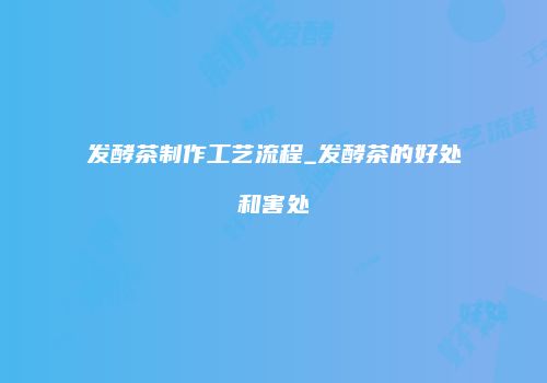 发酵茶制作工艺流程_发酵茶的好处和害处