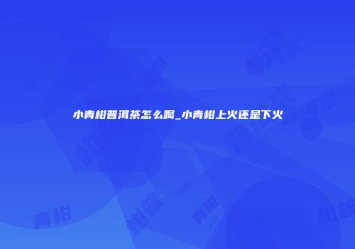 小青柑普洱茶怎么喝_小青柑上火还是下火