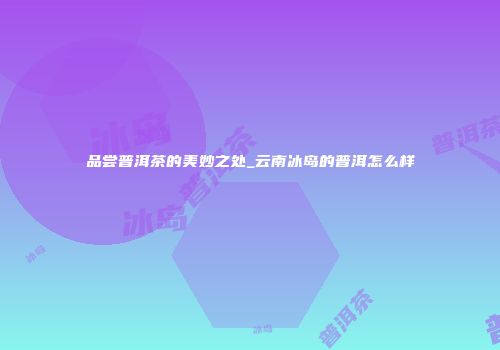 品尝普洱茶的美妙之处_云南冰岛的普洱怎么样