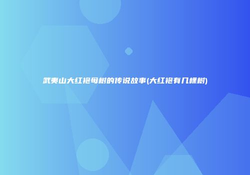 武夷山大红袍母树的传说故事(大红袍有几棵树)