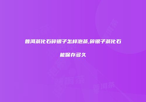 普洱茶化石碎银子怎样泡茶,碎银子茶化石能保存多久