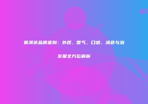 普洱茶品质鉴别：外观、香气、口感、汤色与泡发量全方位解析