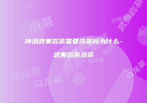 冲泡武夷岩茶需要洗茶吗为什么-武夷岩茶泡茶