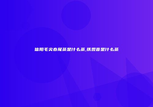 信阳毛尖春尾茶是什么茶,铁观音是什么茶