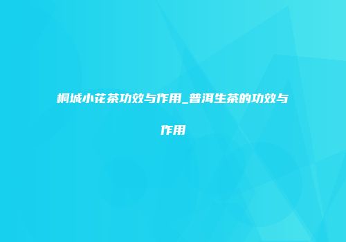 桐城小花茶功效与作用_普洱生茶的功效与作用