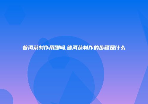普洱茶制作用脚吗,普洱茶制作的步骤是什么