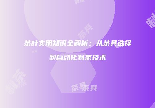 茶叶实用知识全解析：从茶具选择到自动化制茶技术
