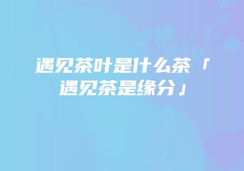 遇见茶叶是什么茶「遇见茶是缘分」
