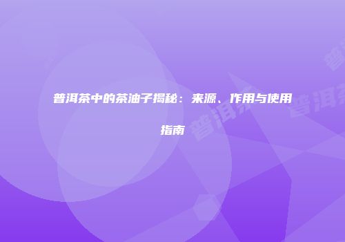 普洱茶中的茶油子揭秘：来源、作用与使用指南