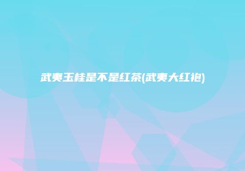 武夷玉桂是不是红茶(武夷大红袍)