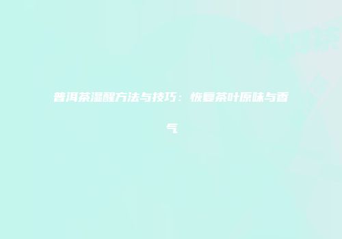 普洱茶湿醒方法与技巧：恢复茶叶原味与香气