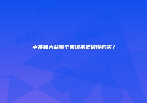 中茶和大益哪个普洱茶更值得购买？