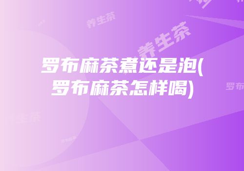 罗布麻茶煮还是泡(罗布麻茶怎样喝)