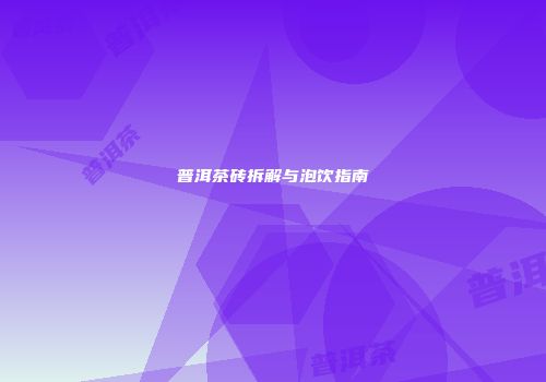 普洱茶砖拆解与泡饮指南