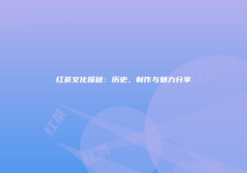 红茶文化探秘：历史、制作与魅力分享