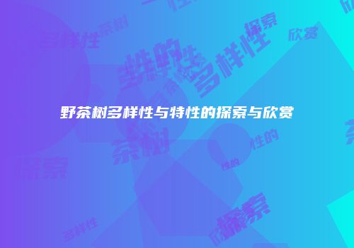 野茶树多样性与特性的探索与欣赏