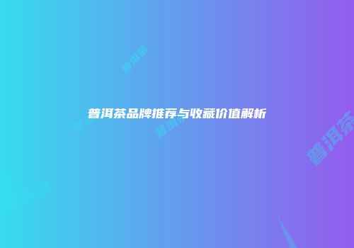 普洱茶品牌推荐与收藏价值解析