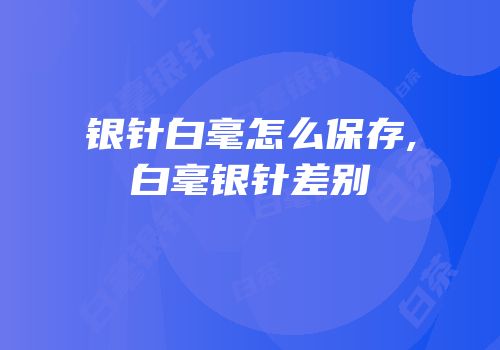 银针白毫怎么保存,白毫银针差别