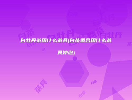 白牡丹茶用什么茶具(白茶适合用什么茶具冲泡)
