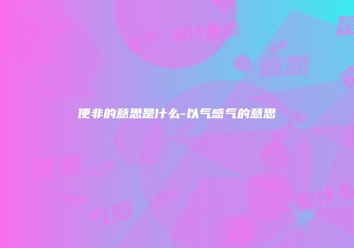 便非的意思是什么-以气感气的意思