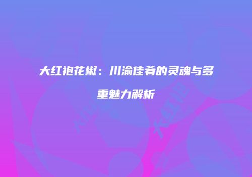 大红袍花椒：川渝佳肴的灵魂与多重魅力解析