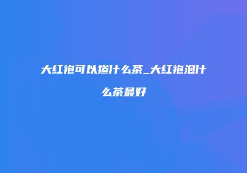 大红袍可以掺什么茶_大红袍泡什么茶最好