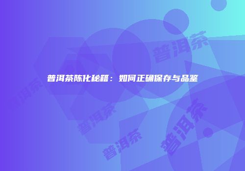 普洱茶陈化秘籍：如何正确保存与品鉴