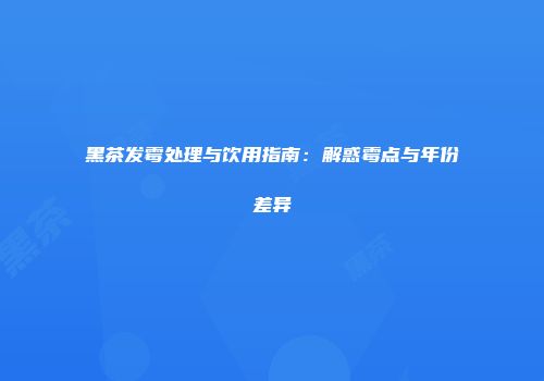 黑茶发霉处理与饮用指南：解惑霉点与年份差异