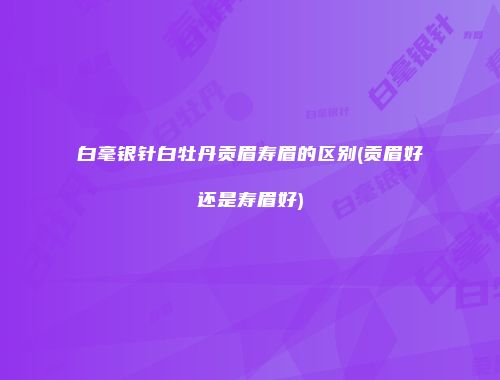 白毫银针白牡丹贡眉寿眉的区别(贡眉好还是寿眉好)