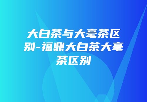 大白茶与大毫茶区别-福鼎大白茶大毫茶区别