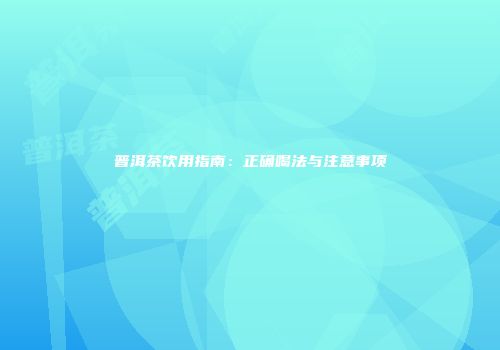 普洱茶饮用指南：正确喝法与注意事项