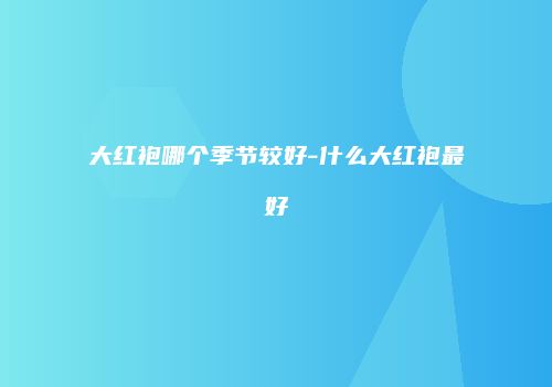 大红袍哪个季节较好-什么大红袍最好