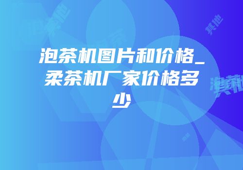 泡茶机图片和价格_柔茶机厂家价格多少