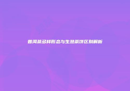普洱茶多样形态与生熟茶饼区别解析