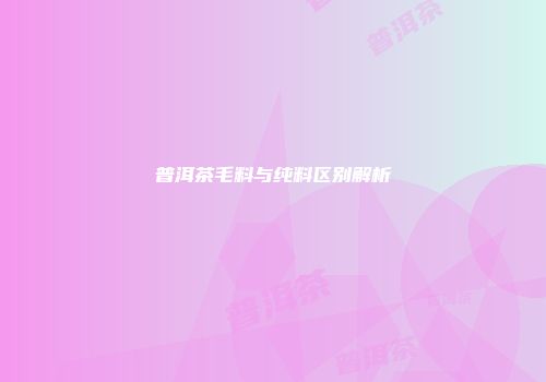 普洱茶毛料与纯料区别解析