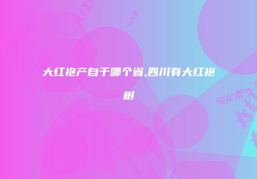 大红袍产自于哪个省,四川有大红袍树
