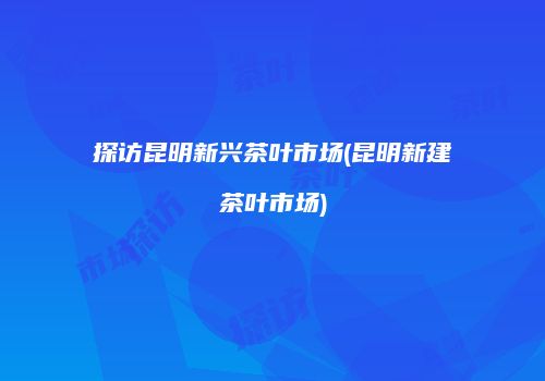探访昆明新兴茶叶市场(昆明新建茶叶市场)